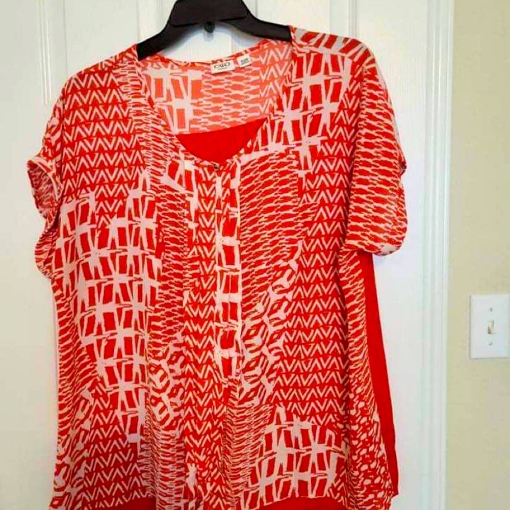 Cato Woman Red and White Blouse